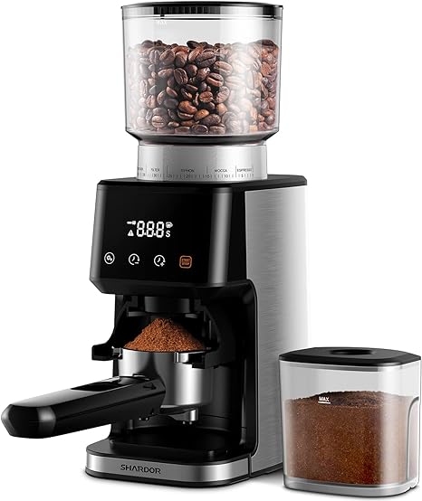 Photo 1 of SHARDOR Conical Burr Coffee Grinder Electric for Espresso with Precision Electronic Timer, Touchscreen Adjustable Coffee Bean Grinder with 51 Precise Settings, Brushed Stainless Steel
