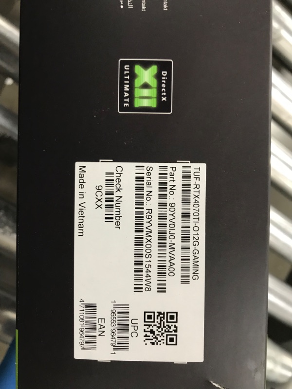 Photo 4 of ASUS TUF Gaming NVIDIA GeForce RTX™ 4070 Ti OC Edition Gaming Graphics Card (PCIe 4.0, 12GB GDDR6X, HDMI 2.1a, DisplayPort 1.4a), TUF-RTX4070TI-O12G-GAMING RTX 40 Series TUF Gaming RTX4070TI|OC|Black