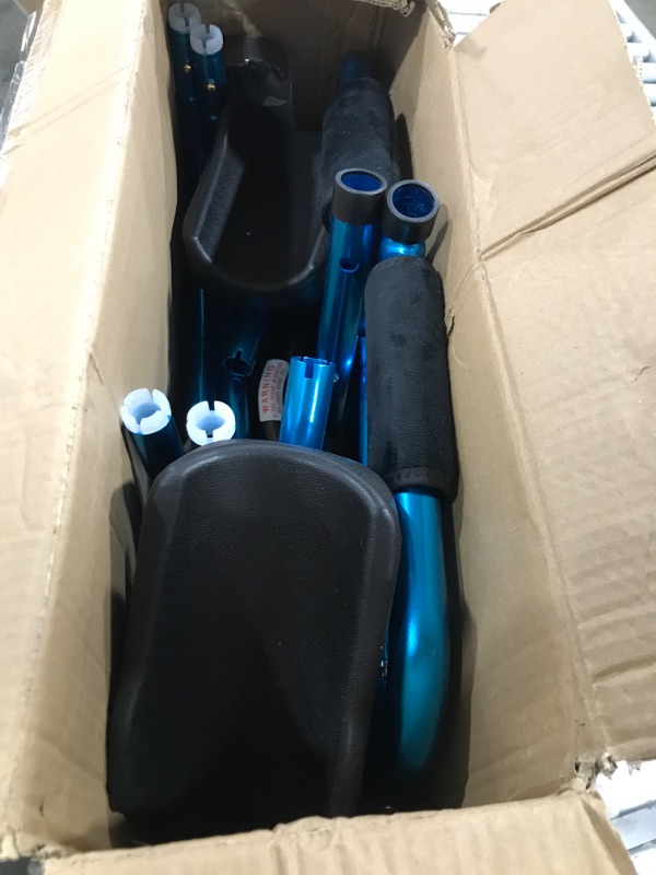 Photo 1 of  Knee Scooter Economy Steerable Knee Walker Ultra Compact & Portable Crutch Alternative with Basket Braking System for Ankle/Foot/Leg Injury or Surgery Blue