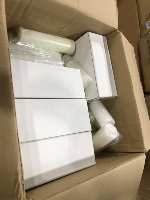 Photo 2 of 24 Pcs White Pillar Candles Bulk and 24 Pcs Glass Candle Holder, Pillar Candle Vase Clear Cylinder Vases Cylinder Candle Holders Slim Pillar Candle for Wedding Centerpieces 