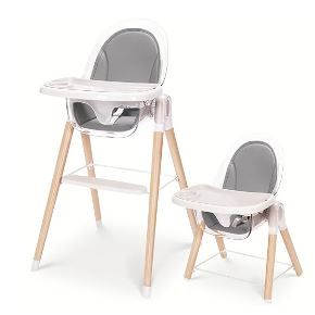 Photo 1 of Baby High Chair, 6-in-1 Convertible Wooden High Chair, Recline Chair with Adjustable Hardwood Leg, High Chairs for Babies and Toddlers, Double Dishwasher Safe Tray & Premium Leatherette