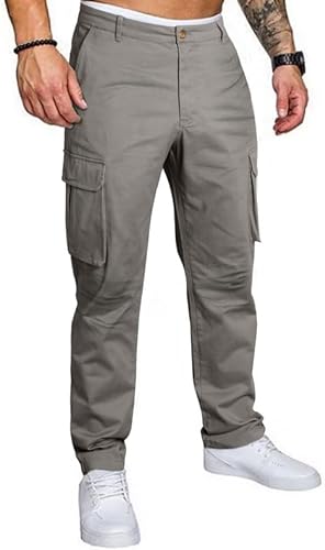 Photo 1 of [Size 36] JMIERR Mens Casual Twill Cargo Pants Cotton Chino Fall Pants for Men Tapered Stretch Pants Hiking Pants with 6 Pockets 