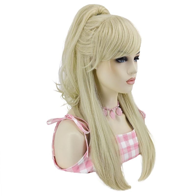 Photo 1 of Ariker Blonde Wig for Cowgirl Costume Women Long Blonde Wig with Ponytail Long Blonde Hair Wigs for Halloween Costume AK032