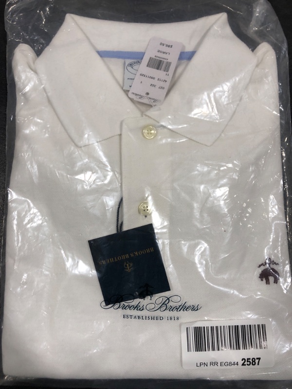 Photo 2 of [Size L] Brooks Brothers Mens Slim Fit All Cotton Long Sleeve Performance Polo Shirt Golden Fleece Embroidery 