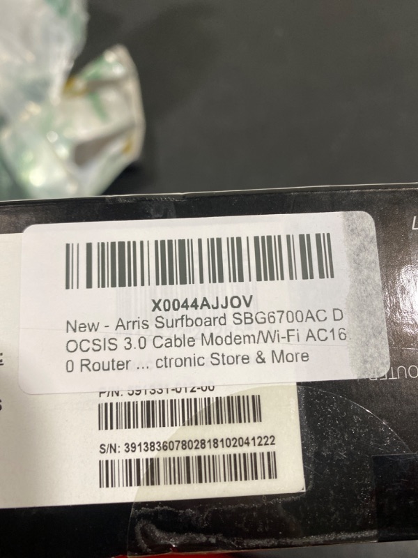 Photo 2 of Arris Surfboard SBG6700AC DOCSIS 3.0 Cable Modem/Wi-Fi AC1600 Router - Retail Packaging - White, Model: SBG6700AC, Electronic Store & More
