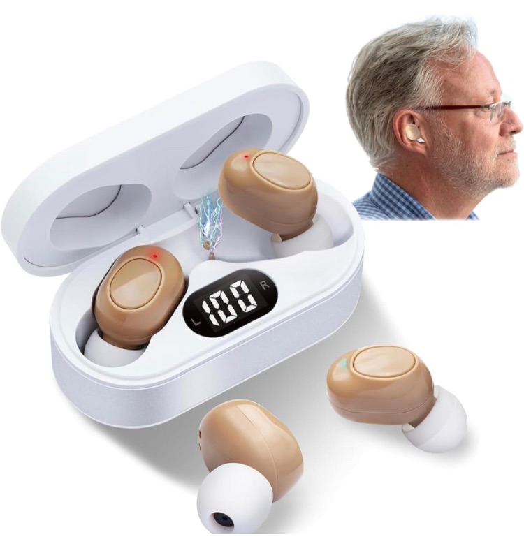 Photo 1 of Hearing aid,with Bluetooth 2-in-1 Digital Hearing Aid for the Elderly, Noise Reduction, No Whistling in the Ear, 16-Channel Sound Quality Upgrade,Suitable for Elderly and Young People with Mild (white)