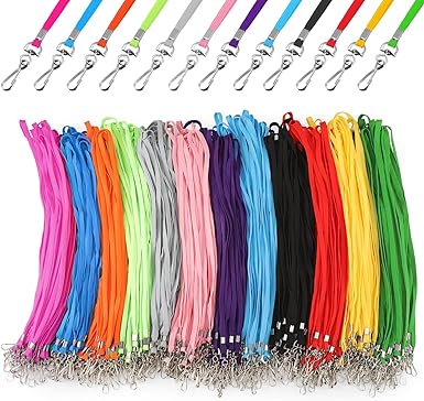 Photo 1 of 300 Pcs Lanyards Flat Bulk Lanyards for ID Badges with Clip Lanyard for Kids Keys Student Teacher Office