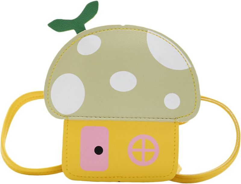 Photo 1 of Cartoon Mushroom Purse,PU Leather Shoulder Crossbody Bag Mushroom Bag,Cute Coin Purse for Teen Girls (Green)