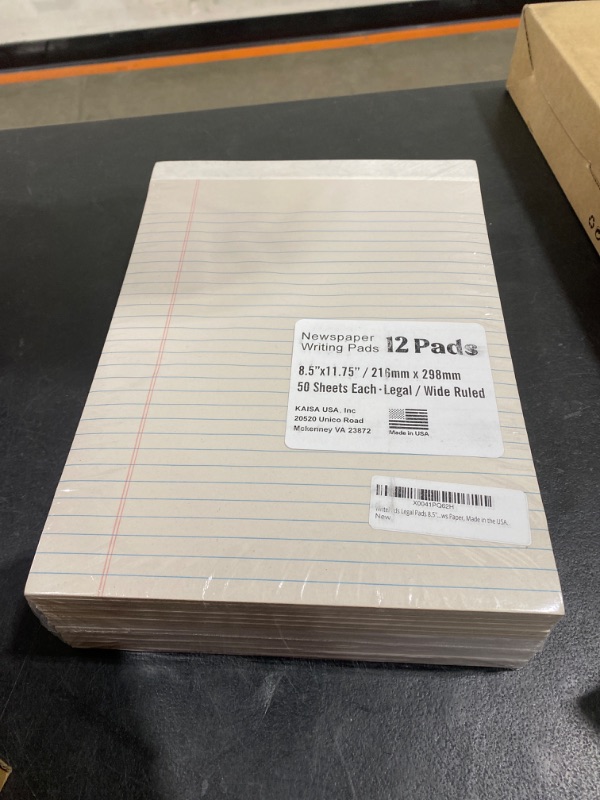 Photo 2 of Legal Pads 8.5"x11" Note pads,Wide Ruled,White Paper Writing Pads,12 Pack,50 Sheets Per Lined Paper Pads, Micro perforated Letter pads, News Paper, Made in the USA.
