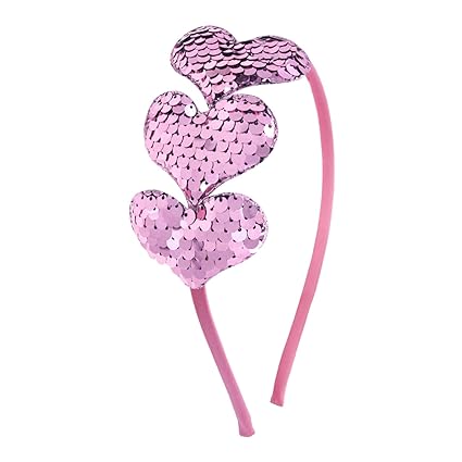 Photo 1 of Valentine's Day Heart Headband Sequin Love Hair Band Hoop Glitter Heart Shaped Hair Accessoires for Girls Women Valentine's Day New Year Wedding Birthday Party Gift
