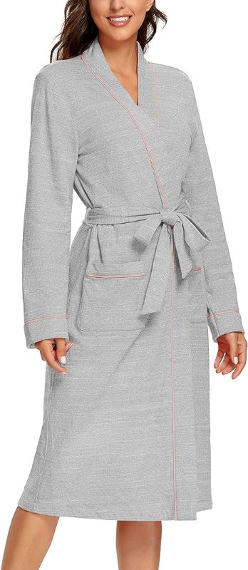 Photo 1 of [Size 2XL] Izzy + Toby Women's Lightweight Cotton Robe Soft Sleepwear House Bathrobe Ladies Loungewear Kimono House Wear