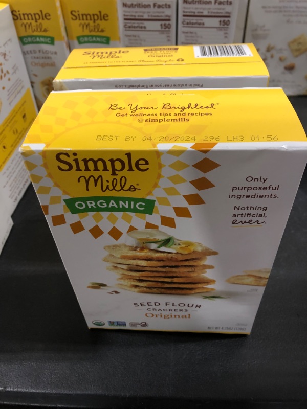 Photo 2 of (Pack of 2) Simple Mills Organic Seed Crackers, Original - Gluten Free, Vegan, Healthy Snacks, Paleo Friendly, 4.25 Ounce 