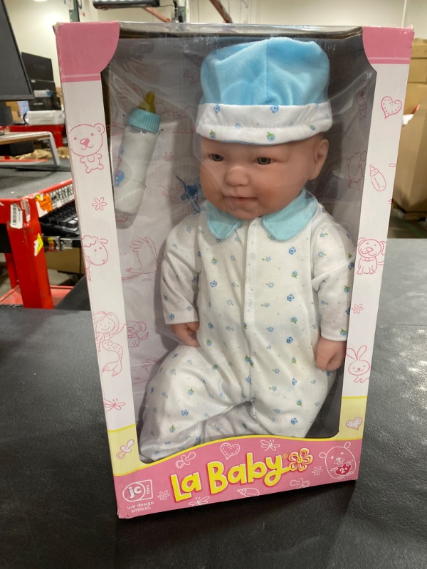 Photo 1 of Caucasian 20-inch Large Soft Body Baby Doll | JC Toys - La Baby | Washable |Removable Blue Outfit w/ Hat and Pacifier| For Children 2 Years +