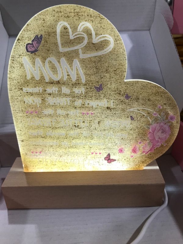 Photo 1 of  Mom Night Light Gifts - Acrylic Night Light Gifts for Mother from Son Daughter - Mom Lamp Lights Gift for Mothers Birthday Christmas Valentines