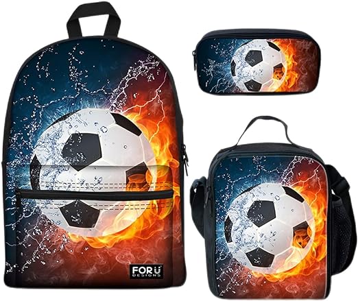 Photo 1 of  Fire Basketball Printed Boys School Backpacks Travel Rucksack Book Bag