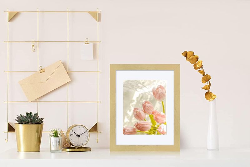 Photo 1 of 11x14 Gold Picture Frame Display Pictures 8x10 with Mat or 11 x 14 without Mat