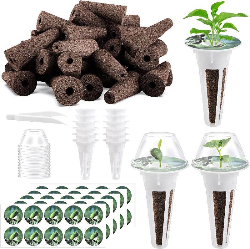 Photo 1 of 125pcs Seed Pods Kit for Aerogarden, Hydroponics Garden Accessories for Starting System Compatible with Hydroponics Supplies from All Brands, 50 Grow Sponges, 50 Pod Labels
