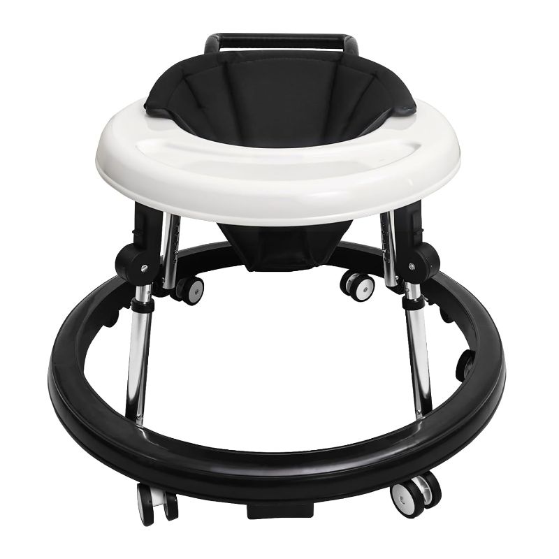 Photo 1 of Baby Walker, 9-Gear Height Adjustable Baby Walker with Wheels, Foldable Infant Toddler Walker with Foot Pads, Baby Walkers and Activity Center for Baby Boys and Baby Girls 6-24 Months

