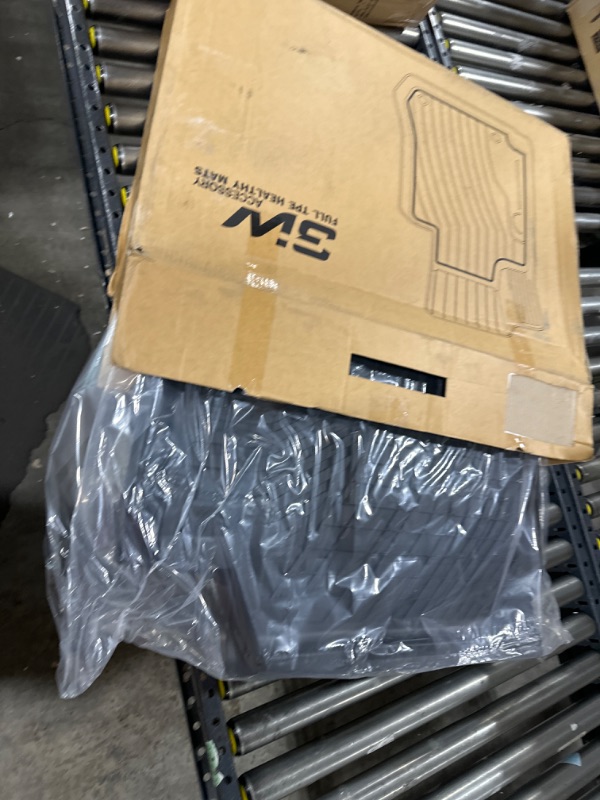 Photo 2 of 3W Floor Mats Fit 2022-2024 Toyota Tundra (Only for CrewMax Cab), Custom Fit All-Weather TPE Front & Rear Row Floor Liner Black Floor Mats for Tundra 2022-2024