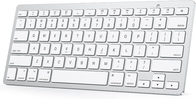 Photo 1 of OMOTON Bluetooth Keyboard for Mac, Compact Wireless Keyboard Compatible with MacBook Pro/Air, iMac, iMac Pro, Mac Mini, Mac Pro Laptop and PC (Silver)
