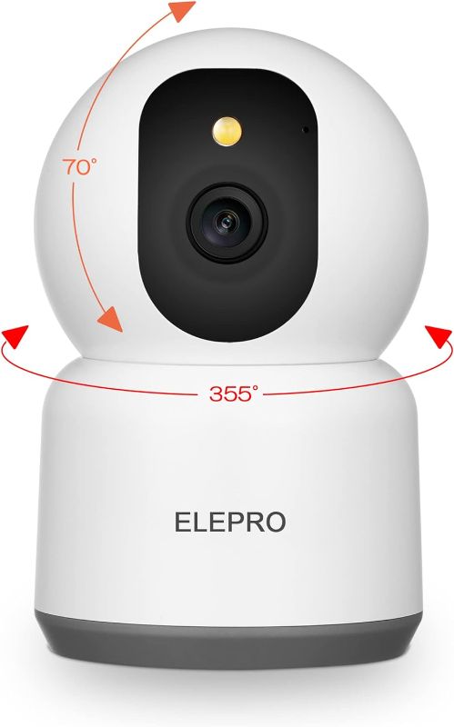 Photo 1 of ELEPRO?3K 5MP/ 2.4& 5G WiFi/ IPv6?Surveillance Camera Indoor Camera with Color Night Vision, PTZ Network Camera 2 Way Audio for Home Security/Pet/Elderly/Baby Monitor with Phone App
