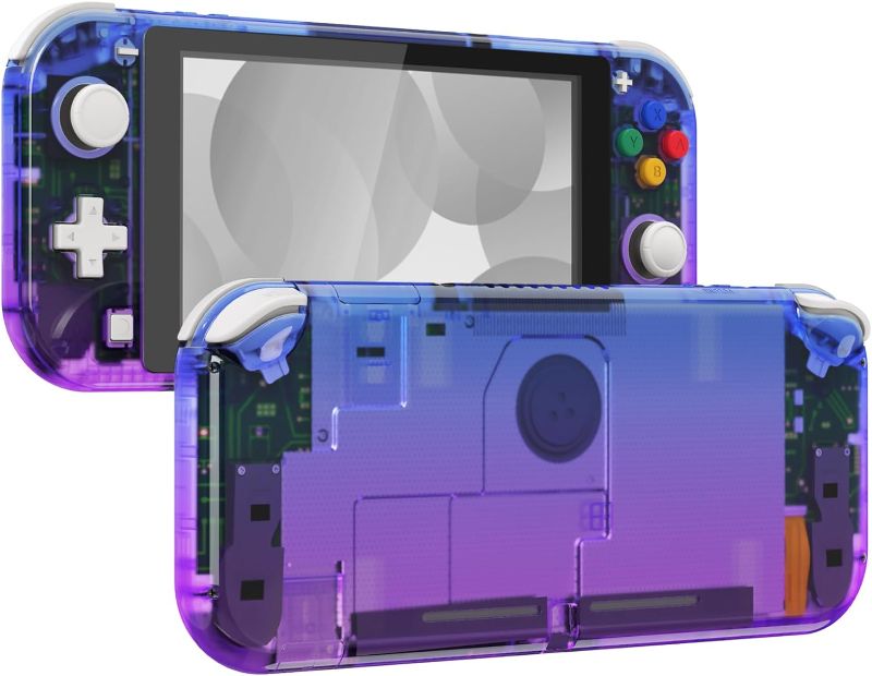 Photo 1 of eXtremeRate Gradient Translucent Bluebell DIY Replacement Shell for Nintendo Switch Lite, NSL Handheld Controller Housing w/Screen Protector, Custom Case Cover for Nintendo Switch Lite
