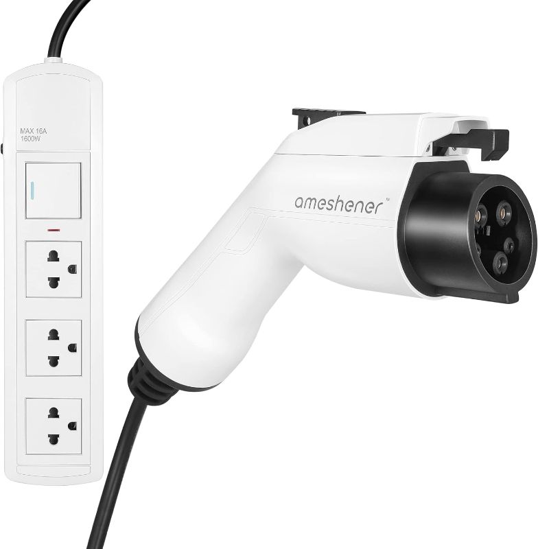Photo 1 of Ameshener EV V2L Adapter - Vehicle-to-Load Extension Socket Power Strip - Compatible with Hyundai Ioniq 5 and KIA EV6 (White)
