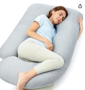 Photo 1 of Momcozy Pregnancy Pillows with Cooling Cover, U-Shaped Full Body Maternity Pillow for Side Sleepers 57 Inch - Support for Back, Hip, Belly, Legs for Pregnant Women