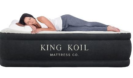 Photo 1 of King Koil Pillow Top Plush Queen Air Mattress With Built-in High-Speed Pump Best For Home, Camping, Guests, 20" Queen Size