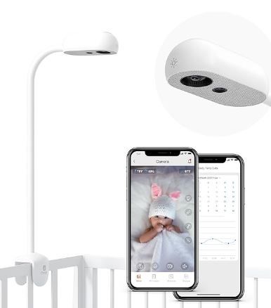 Photo 1 of Smart Baby Monitor & Clip-On Mounting-HD Video Camera and Audio, 2-Way Talk, Nightlight and Night Vision, Room Humidity & Temp, Wake up & Crying Detection Works with Alexa