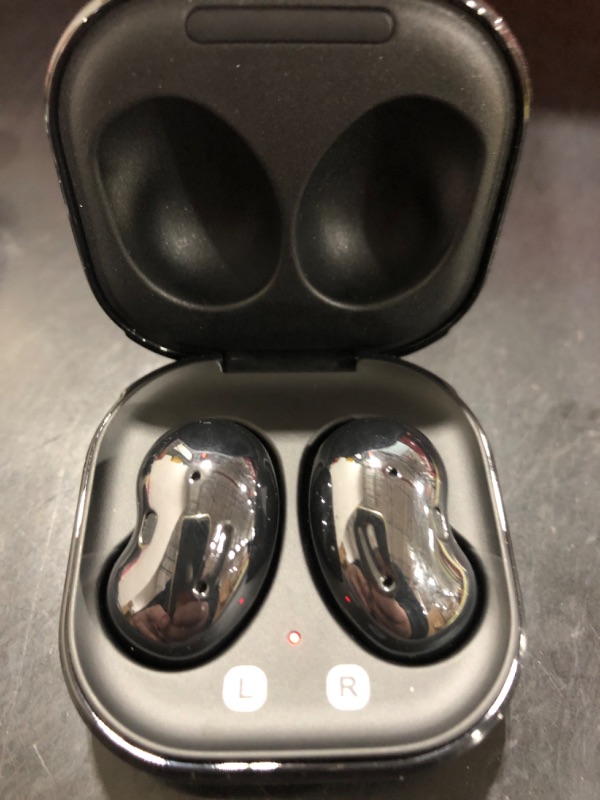 Photo 2 of SAMSUNG Galaxy Buds Live True Wireless Earbuds US Version Active Noise Cancelling Wireless Charging Case Included, Mystic Black
