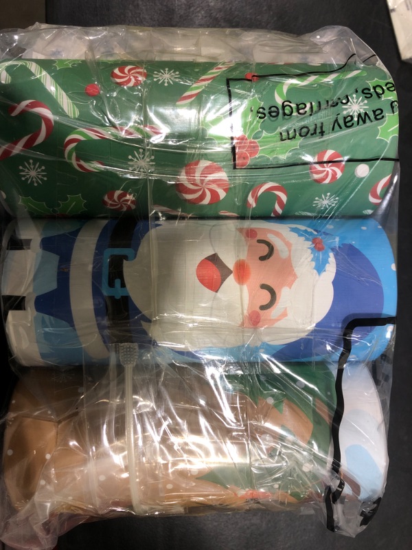 Photo 2 of 10 Pcs Christmas Car Tissues Cylinder Tissues Holder Boxes with 500 Facial Tissues Santa Tissue Box for Car Round Tissue Tubes for Cupholder Home Office Travel, 10 Styles (Snowman)