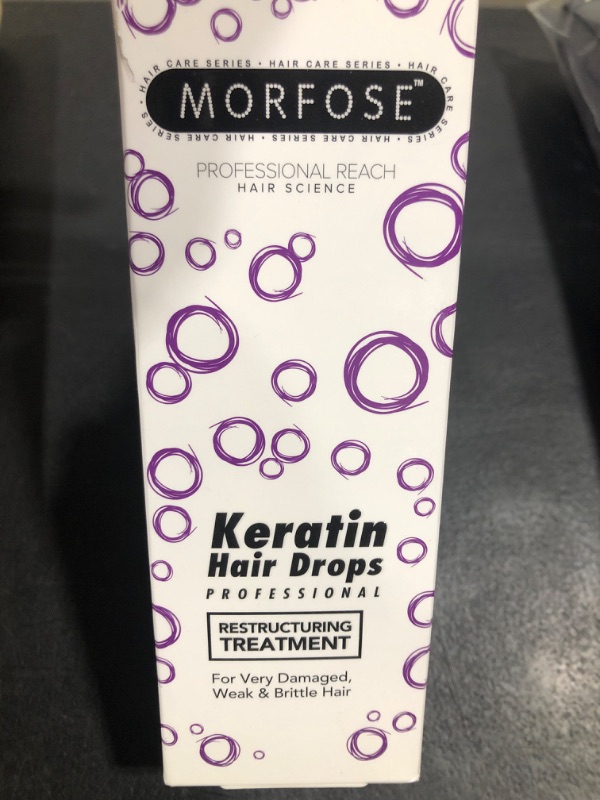 Photo 2 of Morfose Keratin Hair Drop: Repair Damage, Smooth Frizz, and Improve Manageability for All Hair Types - Get Stronger, Healthier Hair, 3.38 Fl Oz