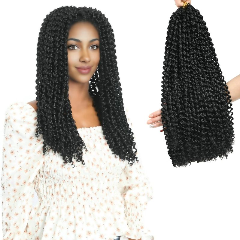 Photo 1 of 18 Inch 7 Packs Passion Twist Hair Water Wave Crochet Hair Pre Looped Bohemian Braids for Black Women
