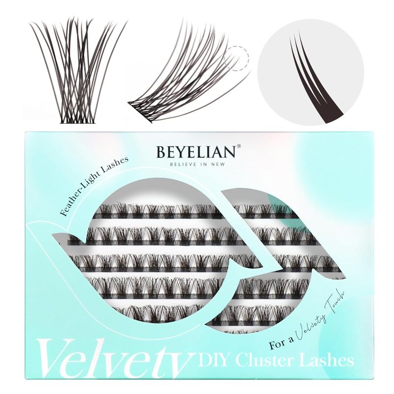 Photo 1 of Lash Clusters, 108 Pcs 10-16mm Individual Cluster Lashes False Eyelashes Extension Natural Look Soft Reusable Black Super Thin Band DIY Eyelash Extension 