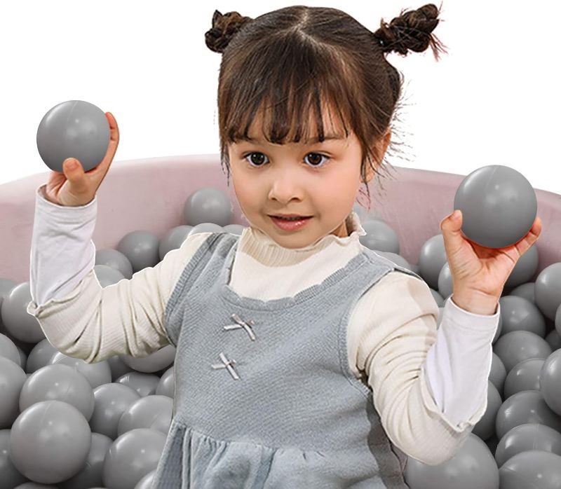 Photo 1 of Ball Pit Balls - 2.7inch Plastic Ball Play Balls BPA Free Phthalate Free Non-Toxic Play Balls for Children Ball Pit Party Birthday Ball Pool Tent- light Grey