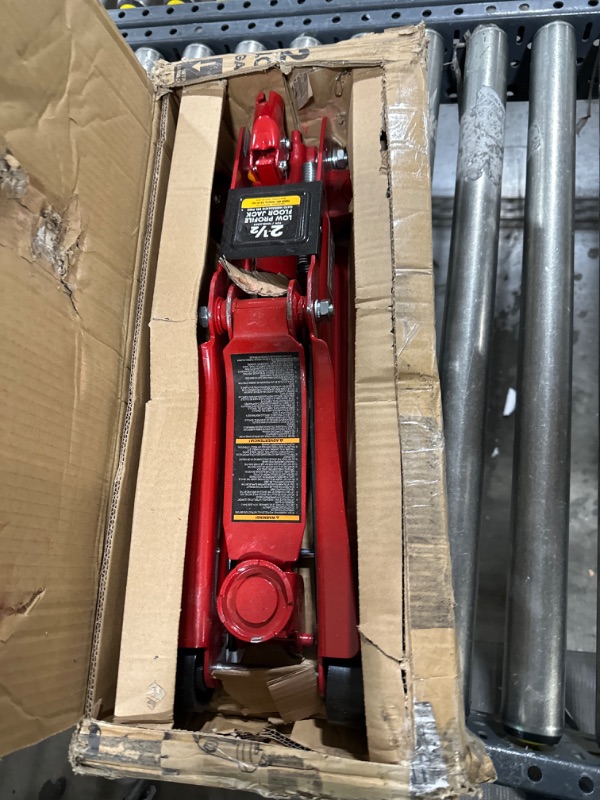 Photo 2 of BIG RED TAM825051 Torin Hydraulic Low Profile Trolley Service/Floor Jack with Single Piston Quick Lift Pump, 2.5 Ton (5,000 lb) Capacity, Red