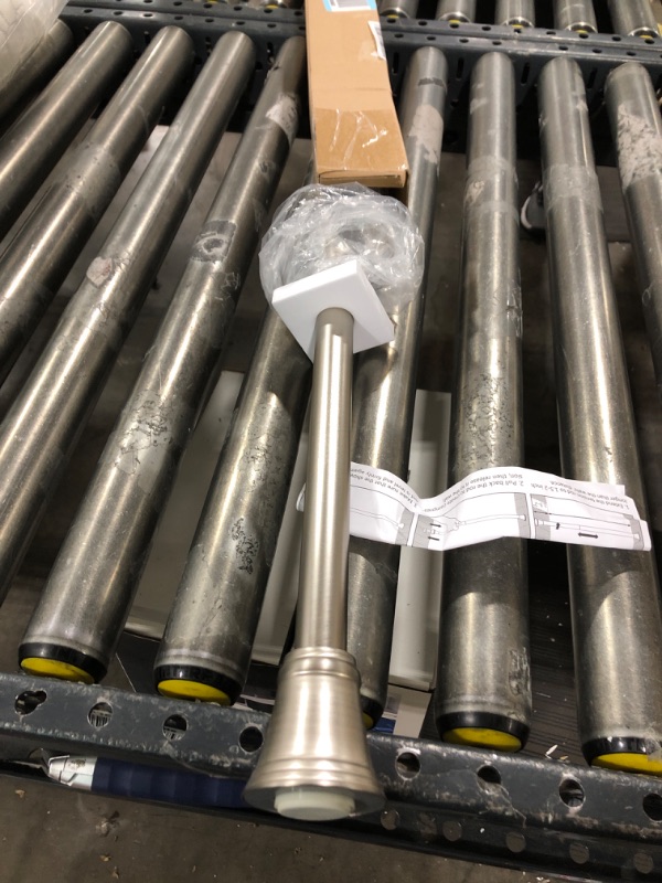 Photo 1 of SZXIMU Spring Tension Curtain Rod 27-43 Inch, Never Rust and Non-Slip Shower Curtain Rods with Trumpet End, Nickel Nickel 27-43 Inch