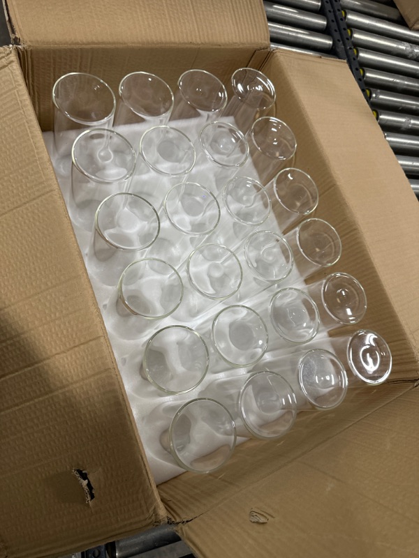 Photo 2 of 24 Pcs Glass Cylinder Vases for Centerpieces Bulk Floating Candle Holders Glass Table Vases for Wedding Home Formal Dinners Decorations (8 x 3.35 Inch)