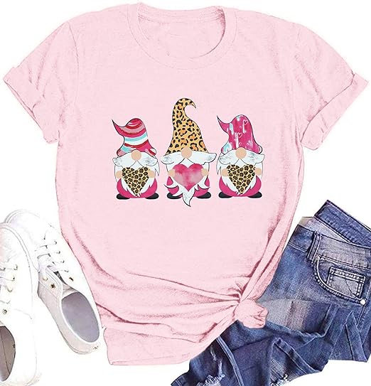 Photo 1 of [Size 2XL] Cat Valentines Day T Shirt Women Cute Cat Graphic Tees Happy Valentine Gift Casual Holiday Tops
