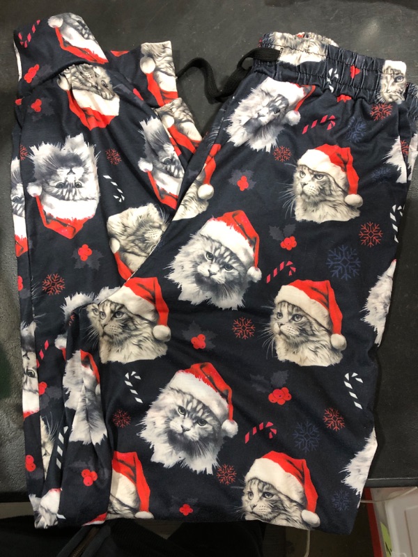 Photo 1 of [Size M] Women's Christmas Pajama Pants Lounge Soft Sleepwear Pj Bottoms with Pockets- Kitty Santas