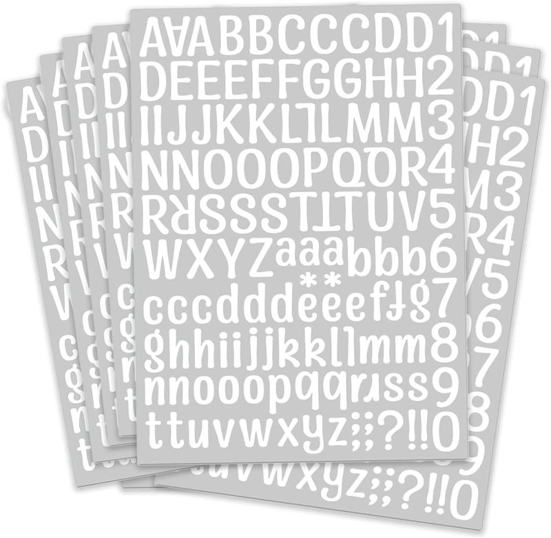 Photo 1 of 12 Sheets Vinyl Letter Stickers Kit, 1512 Pieces Numbers Sticker Decal for Mailbox, Signs, Window, Door, Cars, Trucks, Home, Business, Address Number (1 Inch, 12 Colors Set) (White)