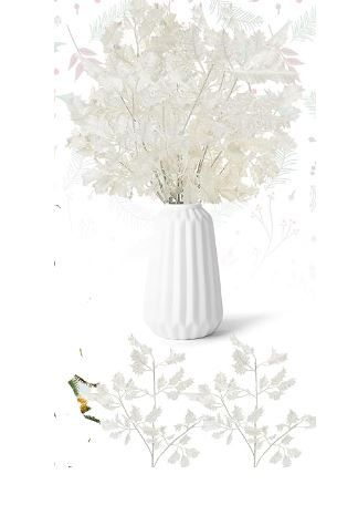 Photo 1 of 20 Pcs Christmas Glitter Holly Leaves Pick 23 Inch Artificial Holly Leaves Spray Stem Christmas Glitter Leaf Decor for DIY Christmas Tree Wreath Holiday Wedding Home Decor (White)
