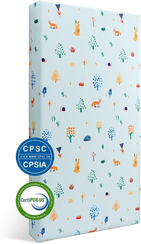 Photo 1 of Blissful Diary Dual-Sided Crib Mattress & Toddler Mattress, Waterproof Washable Ultra-Soft Jacquard Cover, Memory Foam Baby Mattress for Crib, Standard Mattress for Toddler Bed, Woodland Animal
