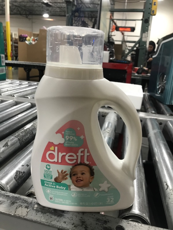 Photo 2 of Dreft Stage 2: Active Baby Liquid Laundry Detergent, 32 Loads 46 fl oz (Packaging May Vary) Original Baby Fresh Scent 50.0 Ounce (Pack of 1)