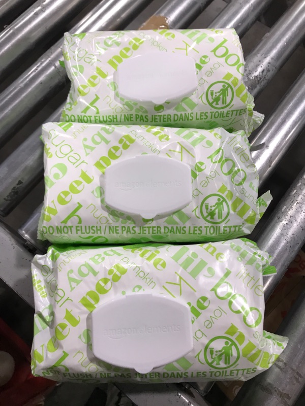 Photo 1 of Amazon Elements Baby Wipes, Fresh Scent, White, 3 PACK