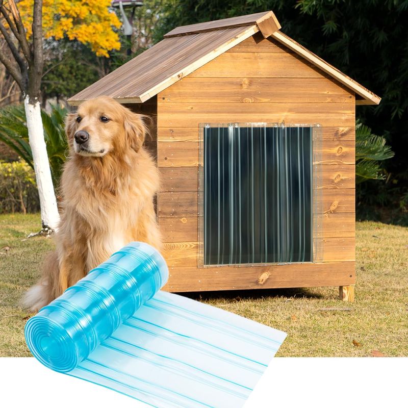 Photo 1 of Uross Dog Door Replacement Flaps - Ruff Weather DIY Cat Dog Door Flap, Doggie Door Replacement Flaps, Vinyl Plastic Dog Door Flap for Dog House, Ideal Large Pet Door Replacement Flap- 5.9FT
