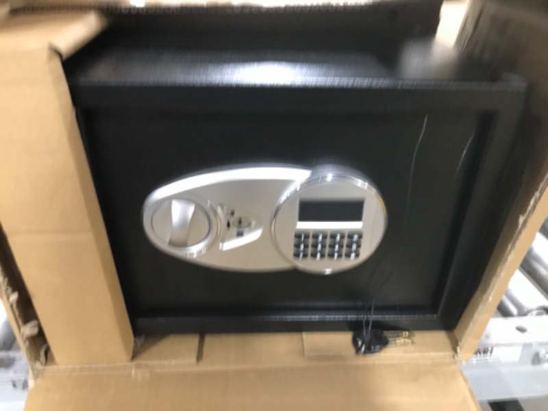 Photo 1 of Amazon Basics Steel Security Safe and Lock Box with Electronic Keypad - Secure Cash, Jewelry, ID Documents - 0.5 Cubic Feet, 13.8 x 9.8 x 9.8 Inches 0.5 Cubic Feet Keypad Lock