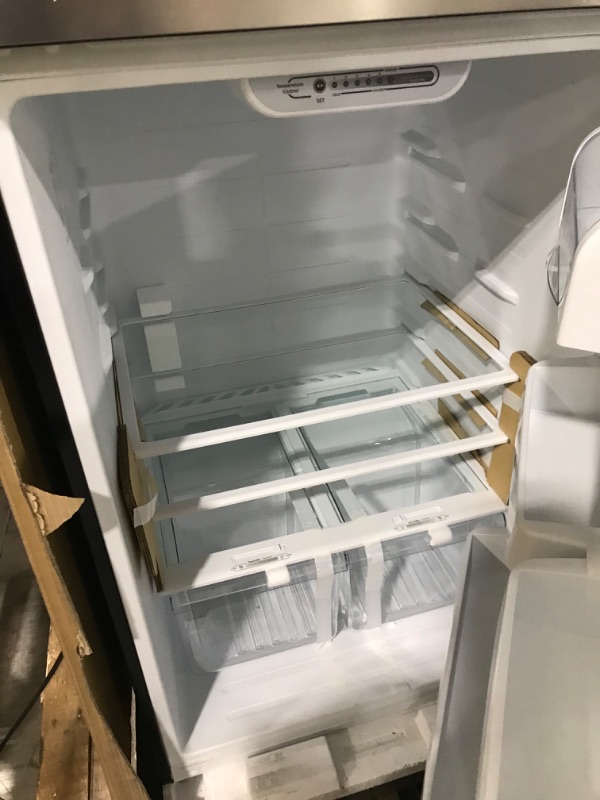 Photo 3 of 18 cu. ft. Top Freezer Refrigerator in Stainless Steel Look
