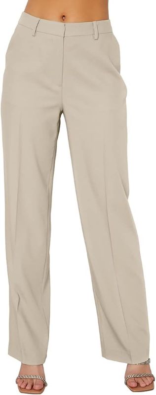 Photo 1 of Ebifin Women's Solid Suit Pants Business Casual Trousers Straight Leg Dress Pants with Pockets Work Slacks